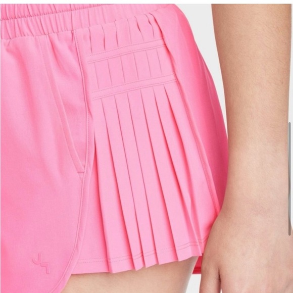 Women's JoyLab Hot Pink High-Rise Pleated Side Athletic Shorts - Picture 3 of 10